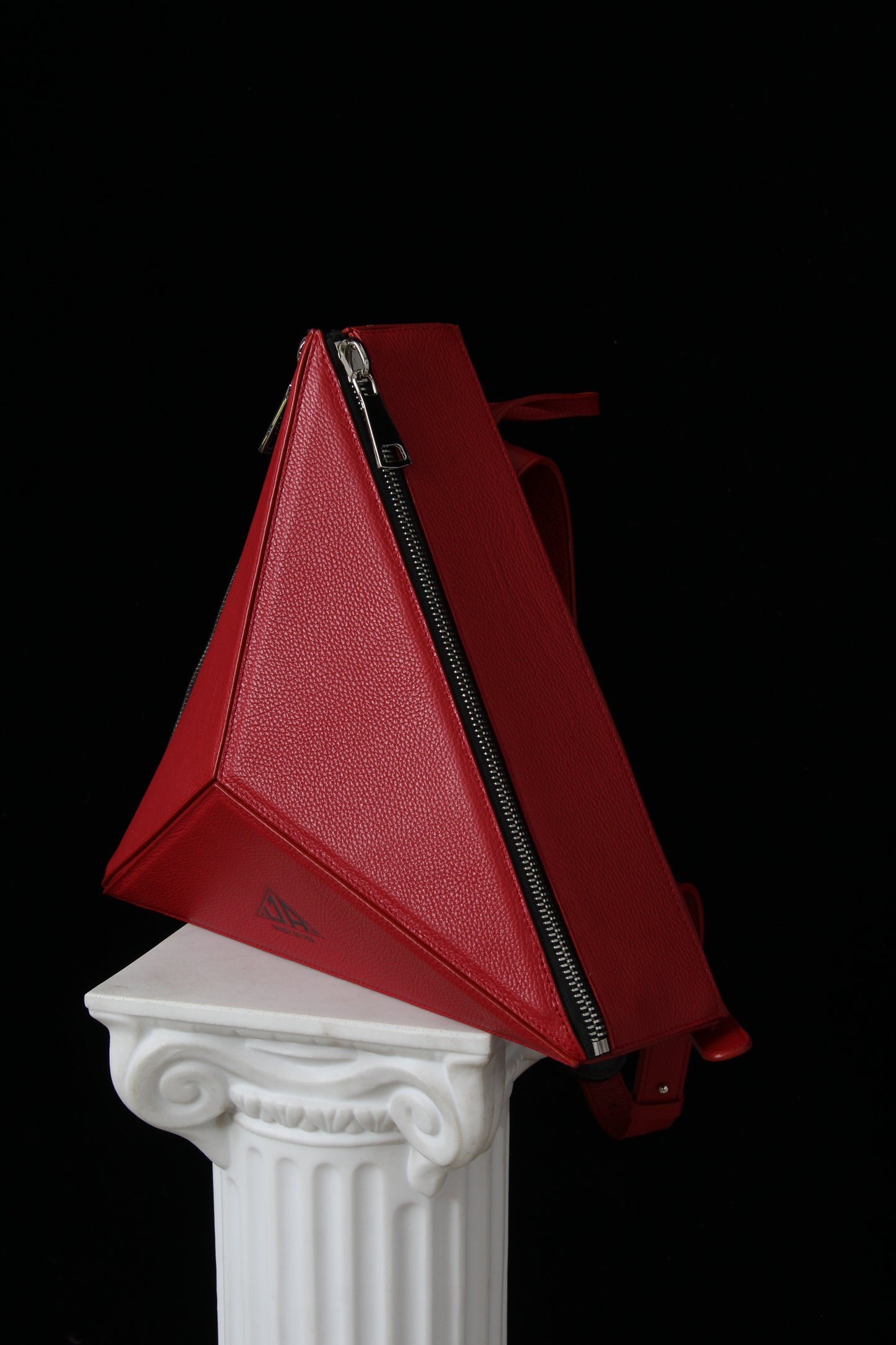 Seoul Triangle Backpack in Color Red